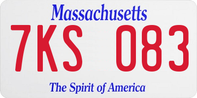 MA license plate 7KS083