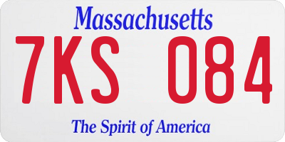 MA license plate 7KS084