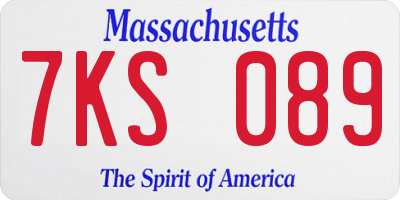 MA license plate 7KS089