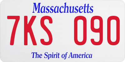 MA license plate 7KS090