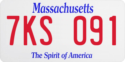 MA license plate 7KS091
