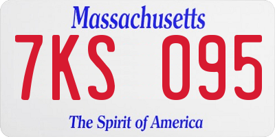 MA license plate 7KS095