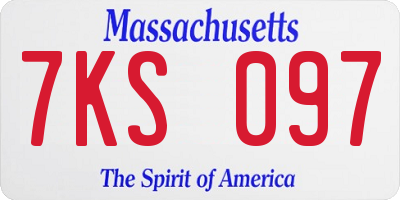 MA license plate 7KS097