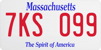 MA license plate 7KS099