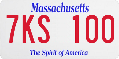 MA license plate 7KS100