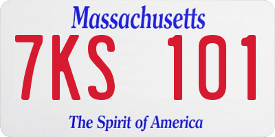 MA license plate 7KS101