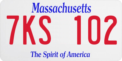 MA license plate 7KS102