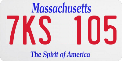 MA license plate 7KS105
