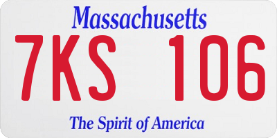 MA license plate 7KS106