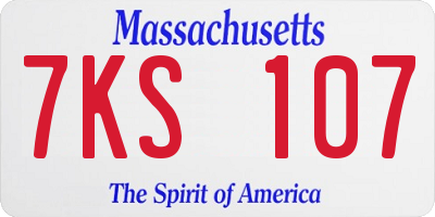 MA license plate 7KS107