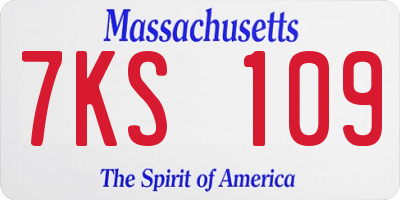 MA license plate 7KS109