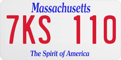 MA license plate 7KS110