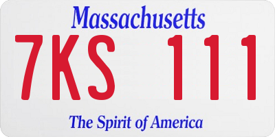 MA license plate 7KS111