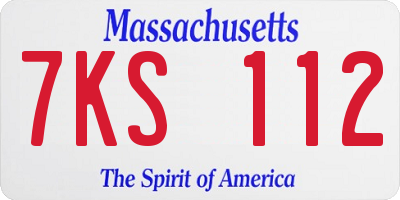 MA license plate 7KS112