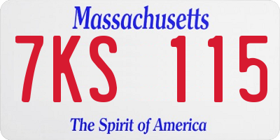 MA license plate 7KS115