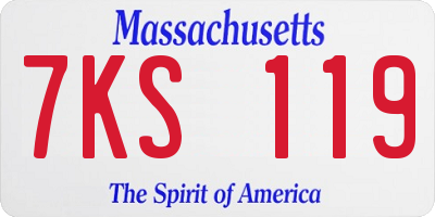 MA license plate 7KS119
