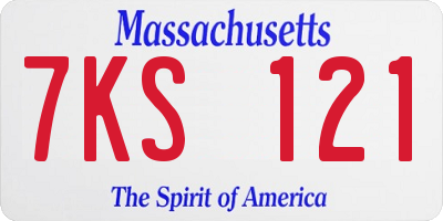 MA license plate 7KS121