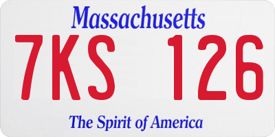 MA license plate 7KS126