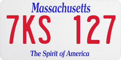 MA license plate 7KS127