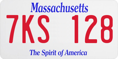 MA license plate 7KS128