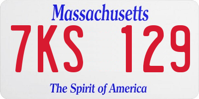 MA license plate 7KS129