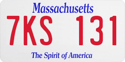 MA license plate 7KS131