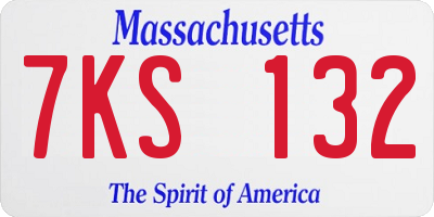 MA license plate 7KS132