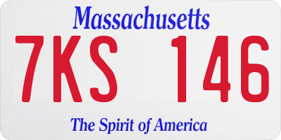 MA license plate 7KS146
