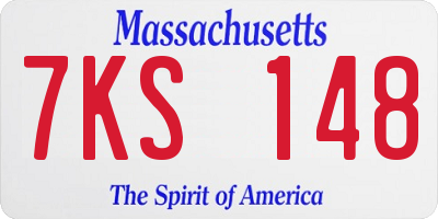 MA license plate 7KS148