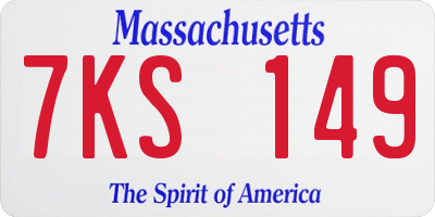 MA license plate 7KS149