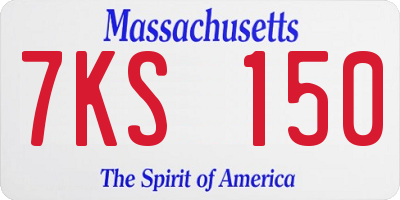 MA license plate 7KS150