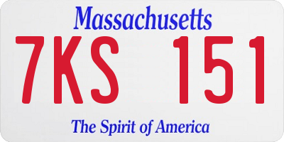 MA license plate 7KS151