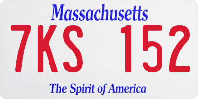 MA license plate 7KS152