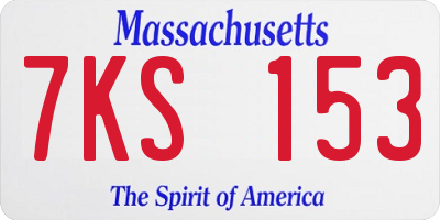MA license plate 7KS153