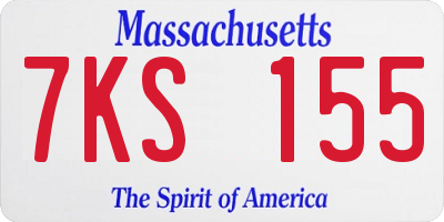 MA license plate 7KS155