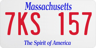 MA license plate 7KS157