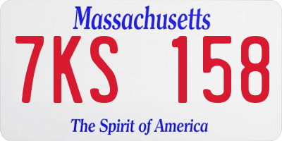 MA license plate 7KS158