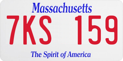 MA license plate 7KS159