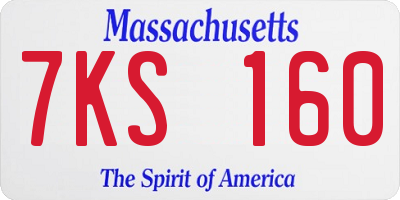 MA license plate 7KS160