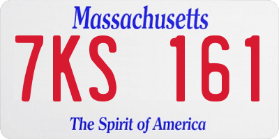 MA license plate 7KS161