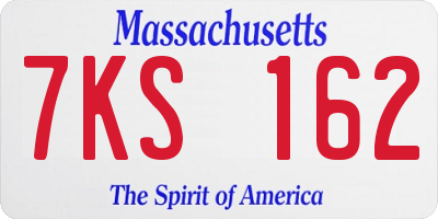 MA license plate 7KS162