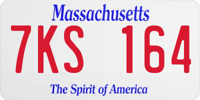 MA license plate 7KS164