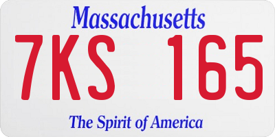 MA license plate 7KS165