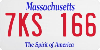 MA license plate 7KS166