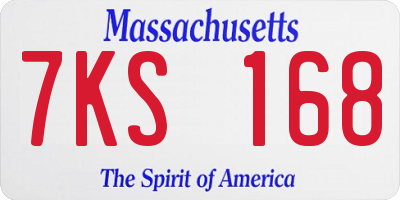 MA license plate 7KS168