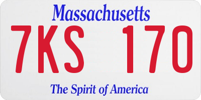 MA license plate 7KS170