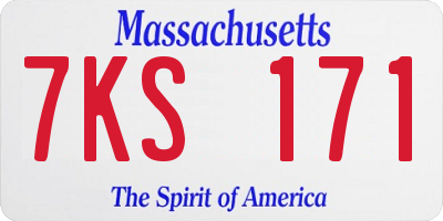 MA license plate 7KS171