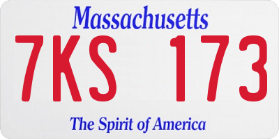 MA license plate 7KS173