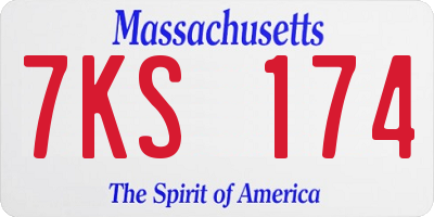 MA license plate 7KS174