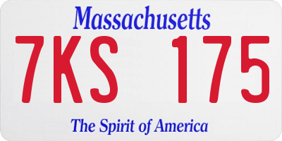 MA license plate 7KS175